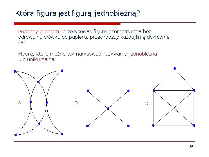 Która figura jest figurą jednobieżną? Podobny problem: przerysować figurę geometryczną bez odrywania ołówka od
