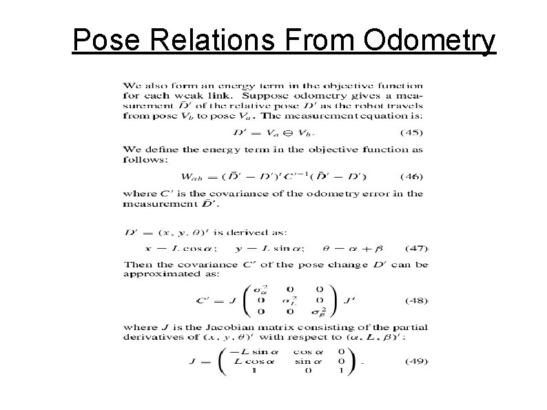 Pose Relations From Odometry 