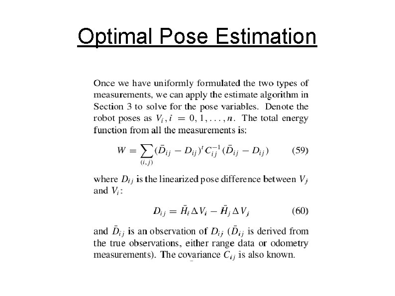 Optimal Pose Estimation 