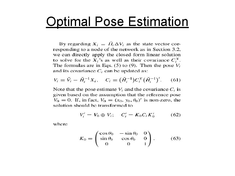 Optimal Pose Estimation 