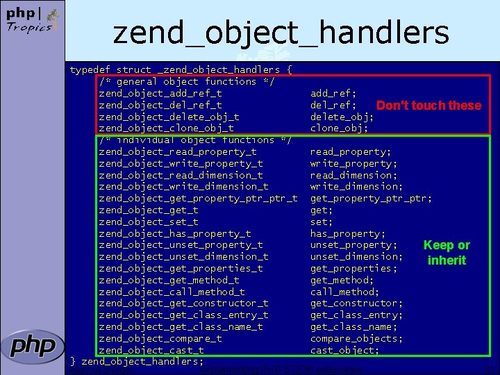 zend_object_handlers typedef struct _zend_object_handlers { /* general object functions */ zend_object_add_ref_t add_ref; zend_object_del_ref_t del_ref;