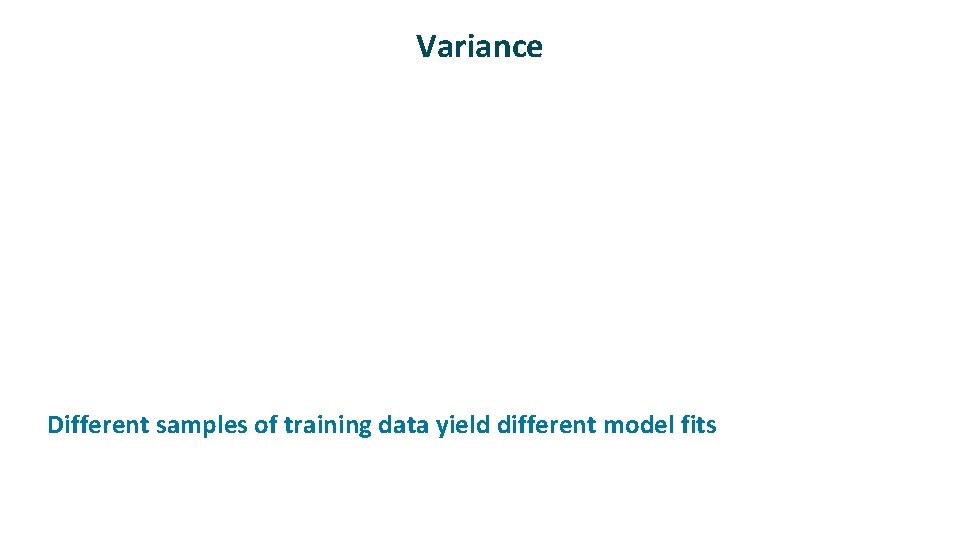 Variance ü Different samples of training data yield different model fits 