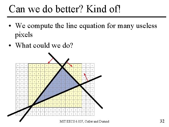 Can we do better? Kind of! • We compute the line equation for many