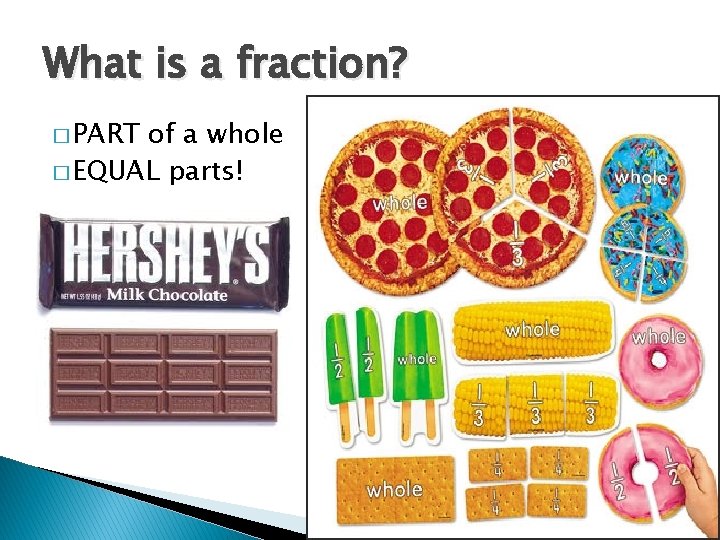 What is a fraction? � PART of a whole � EQUAL parts! 