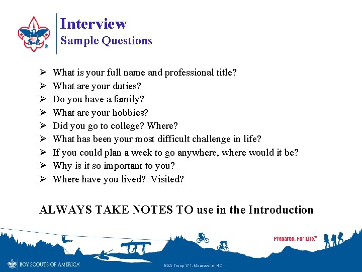 Interview Sample Questions Ø Ø Ø Ø Ø What is your full name and