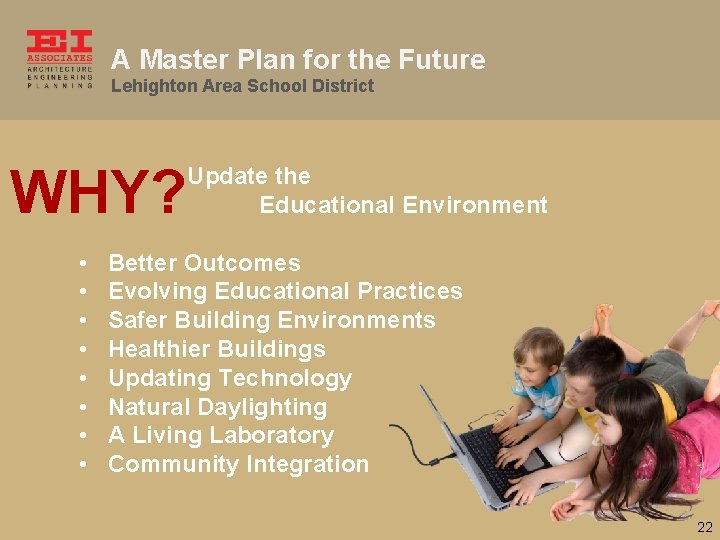 A Master Plan for the Future Lehighton Area School District WHY? • • Update