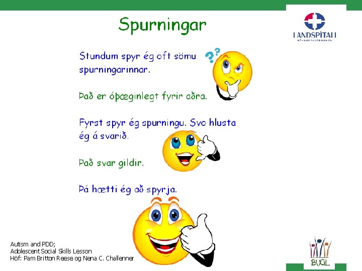 Autism and PDD; Adolescent 12 júní Social 2021 Skills Lesson Höf: Pam Britton Reese