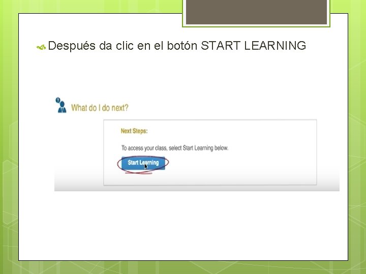 Después da clic en el botón START LEARNING 