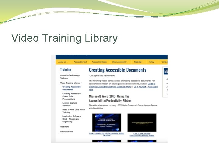 Video Training Library 