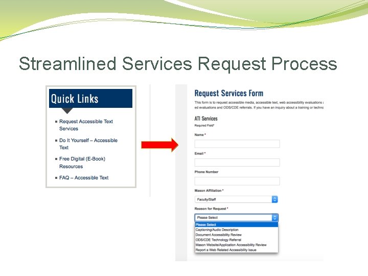 Streamlined Services Request Process 