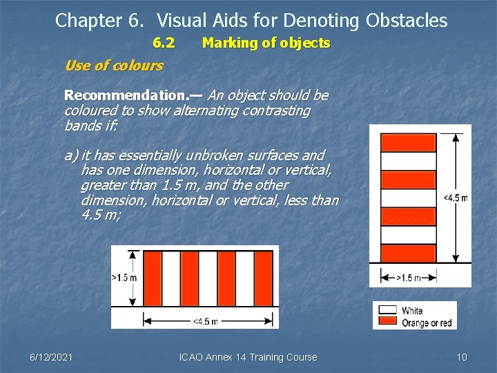 Chapter 6. Visual Aids for Denoting Obstacles 6. 2 Marking of objects Use of