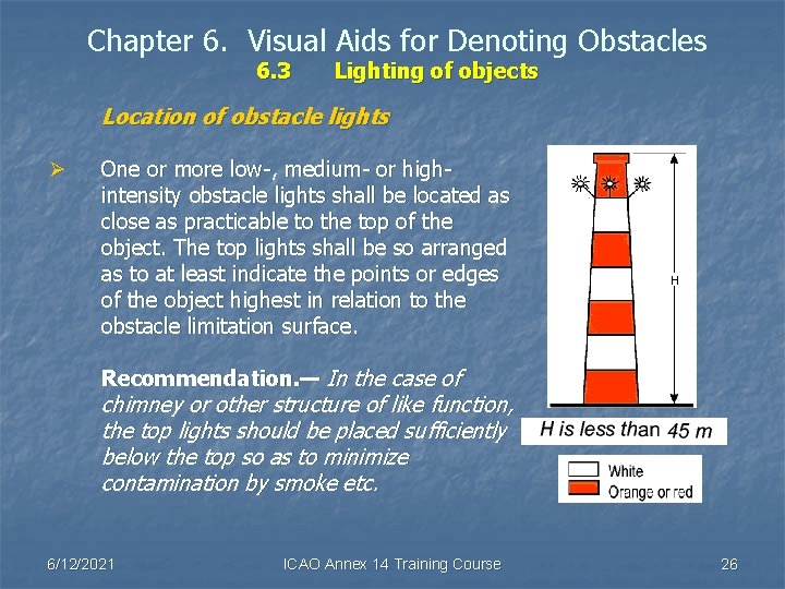 Chapter 6. Visual Aids for Denoting Obstacles 6. 3 Lighting of objects Location of