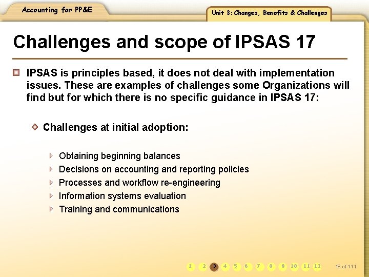 Accounting for PP&E Unit 3: Changes, Benefits & Challenges and scope of IPSAS 17