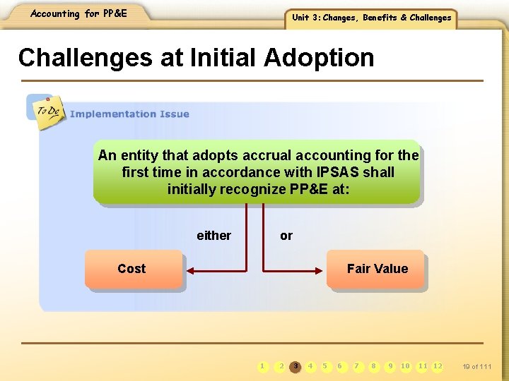 Accounting for PP&E Unit 3: Changes, Benefits & Challenges at Initial Adoption An entity