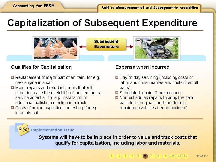 Accounting for PP&E Unit 6: Measurement at and Subsequent to Acquisition Capitalization of Subsequent