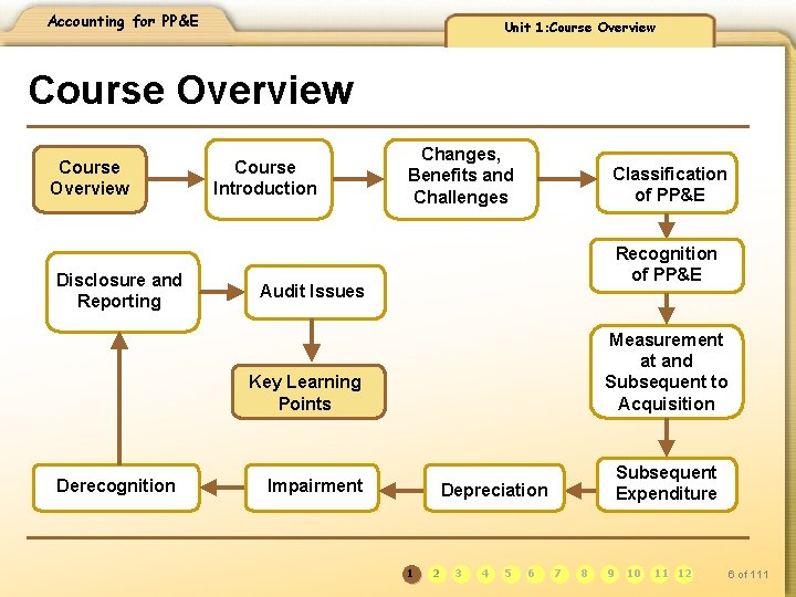 Accounting for PP&E Unit 1: Course Overview Disclosure and Reporting Course Introduction Changes, Benefits