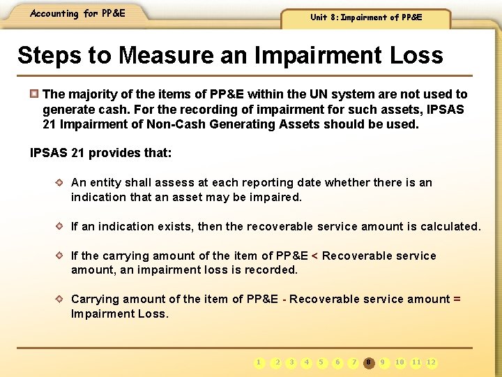 Accounting for PP&E Unit 8: Impairment of PP&E Steps to Measure an Impairment Loss