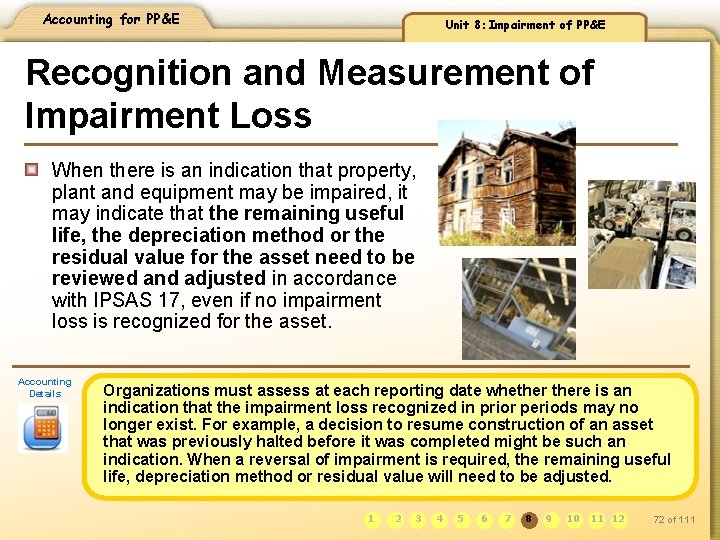 Accounting for PP&E Unit 8: Impairment of PP&E Recognition and Measurement of Impairment Loss