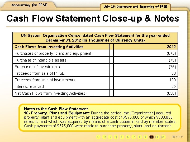 Accounting for PP&E Unit 10: Disclosure and Reporting of PP&E Cash Flow Statement Close-up