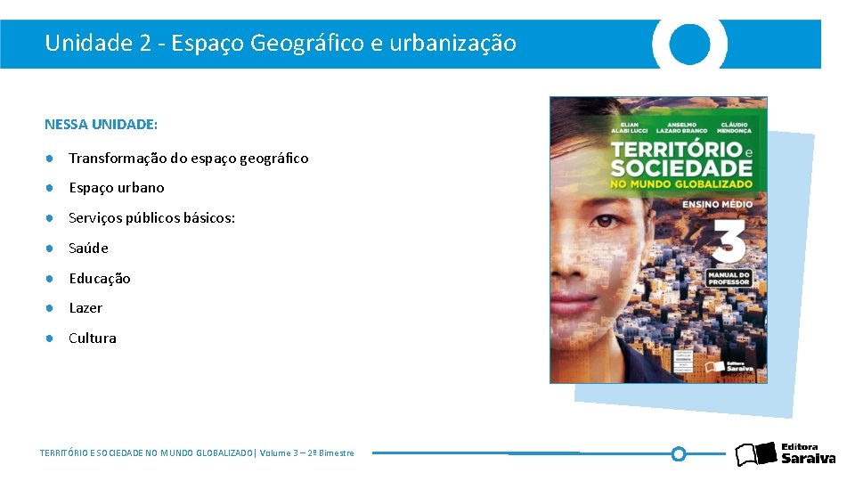 Unidade 2 - Espaço Geográfico e urbanização NESSA UNIDADE: ● Transformação do espaço geográfico