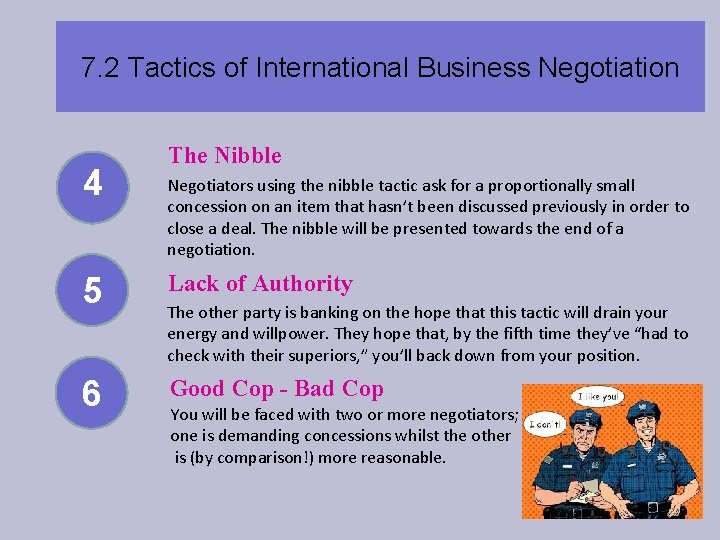 7. 2 Tactics of International Business Negotiation 4 5 6 The Nibble Negotiators using