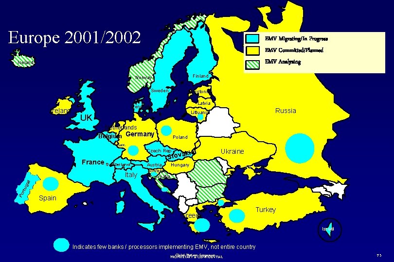 Europe 2001/2002 EMV Migrating/In Progress EMV Committed/Planned EMV Analyzing Iceland Finland Norway Sweden Ireland
