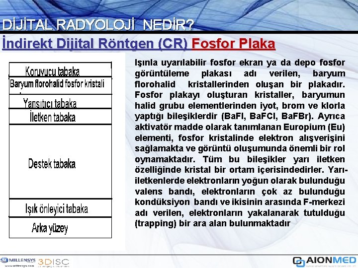 DİJİTAL RADYOLOJİ NEDİR? İndirekt Dijital Röntgen (CR) Fosfor Plaka Işınla uyarılabilir fosfor ekran ya