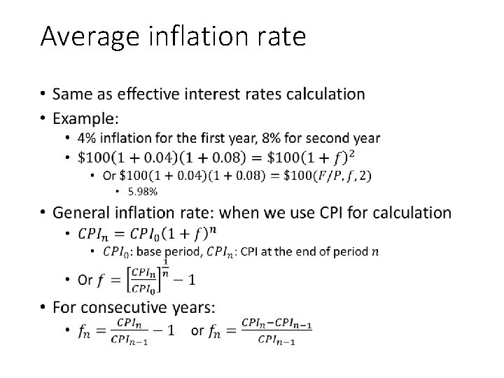 Average inflation rate • 