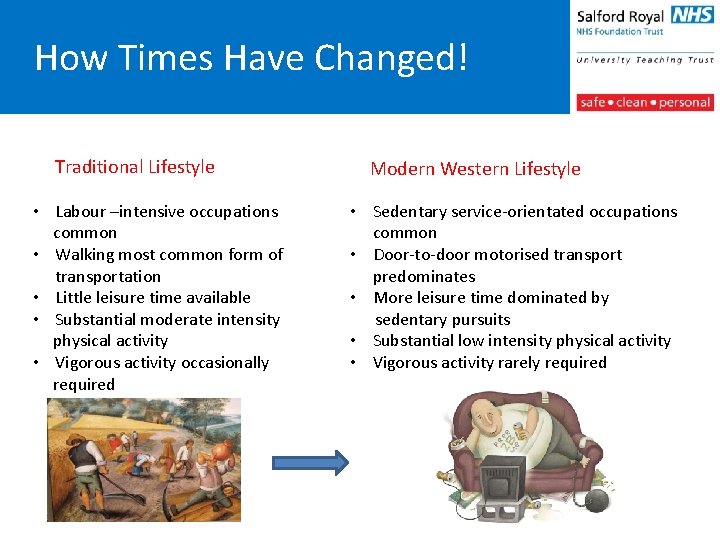 How Times Have Changed! Traditional Lifestyle • Labour –intensive occupations common • Walking most