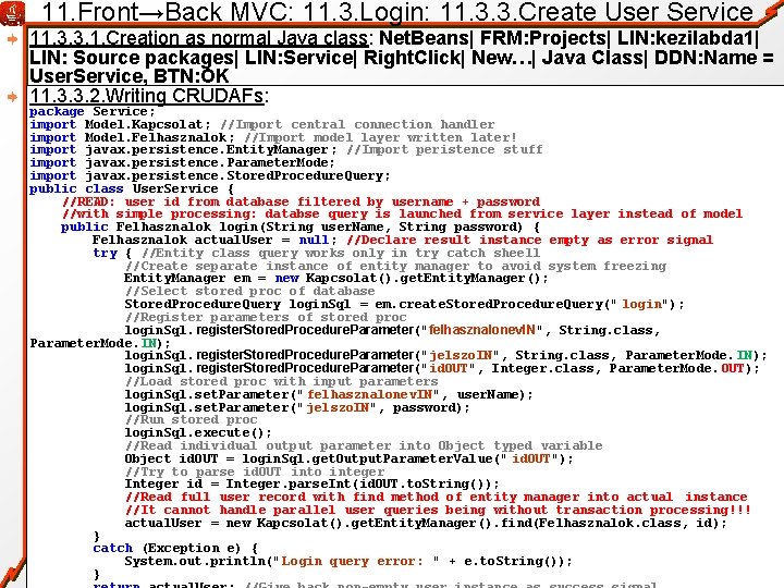 11. Front→Back MVC: 11. 3. Login: 11. 3. 3. Create User Service 11. 3.