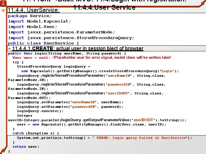 11. Front→Back MVC: 11. 4. Login with registration: 11. 4. 4. User Service 11.