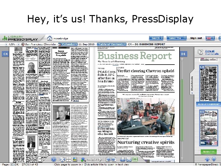 Hey, it’s us! Thanks, Press. Display 