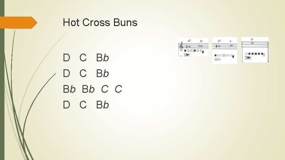 Hot Cross Buns D D Bb D C Bb Bb C C C Bb