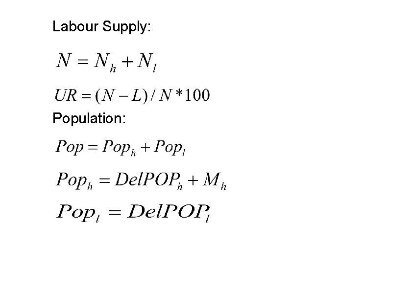 Labour Supply: Population: 