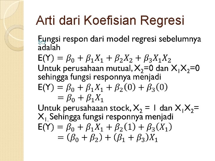 Arti dari Koefisian Regresi 