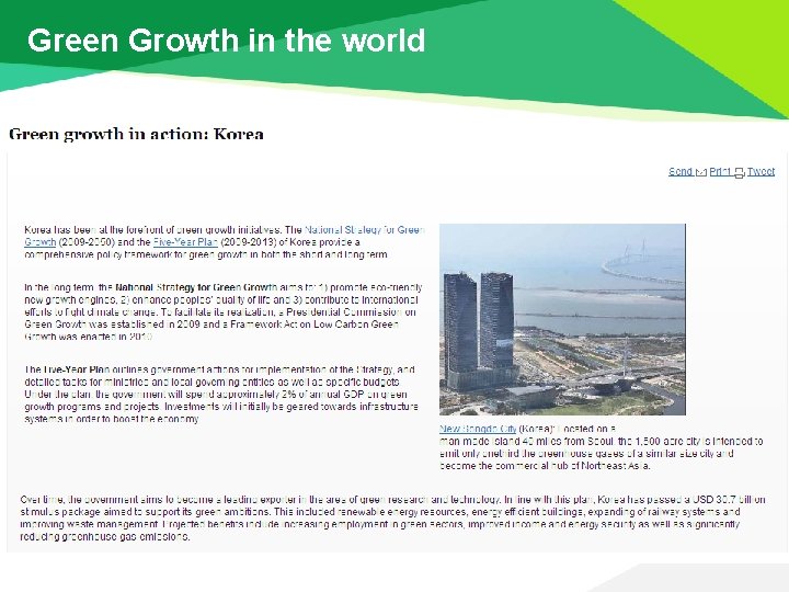 Green Growth in the world 