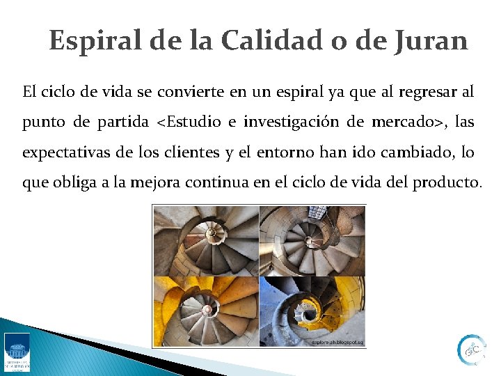 Espiral de la Calidad o de Juran El ciclo de vida se convierte en