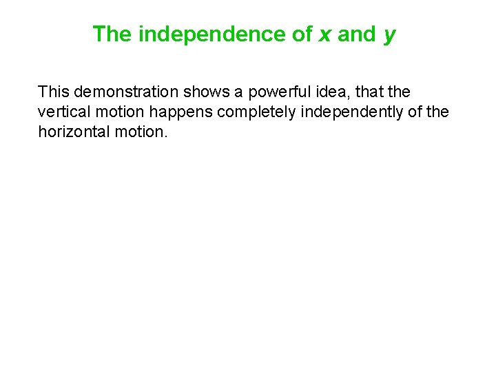 The independence of x and y This demonstration shows a powerful idea, that the The independence of x and y This demonstration shows a powerful idea, that the