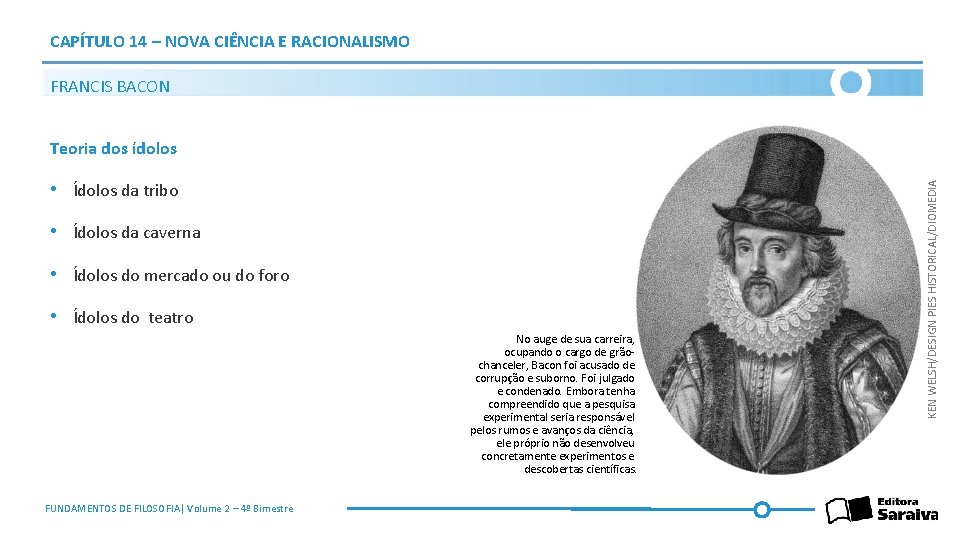 CAPÍTULO 14 – NOVA CIÊNCIA E RACIONALISMO FRANCIS BACON • Ídolos da tribo •