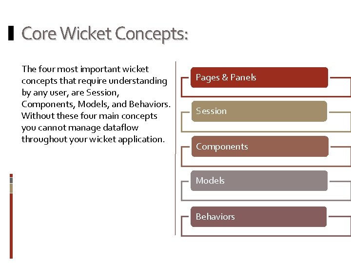 Core Wicket Concepts: The four most important wicket concepts that require understanding by any