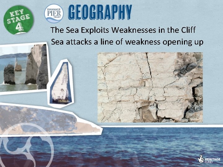 The Sea Exploits Weaknesses in the Cliff Sea attacks a line of weakness opening