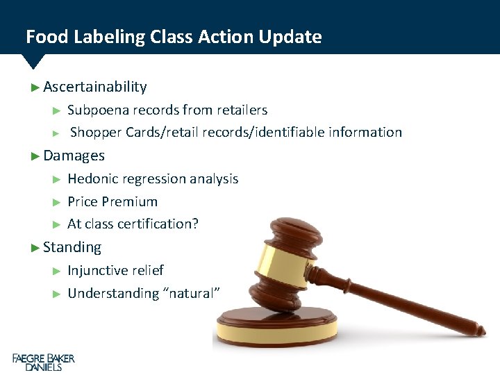 Hot Topics in Food Labeling and Safety Food
