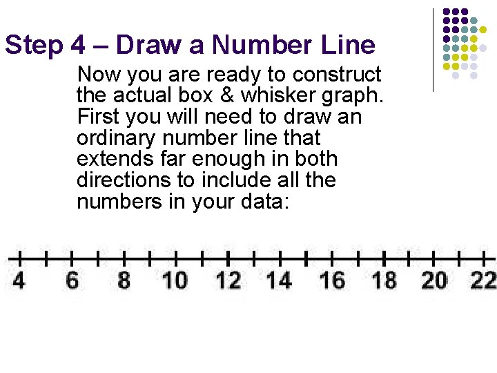 Step 4 – Draw a Number Line Now you are ready to construct the