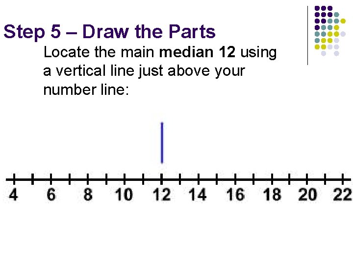 Step 5 – Draw the Parts Locate the main median 12 using a vertical