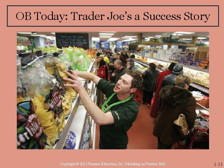 OB Today: Trader Joe’s a Success Story Copyright © 2012 Pearson Education, Inc. Publishing