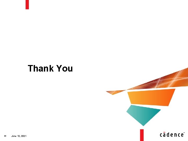 Thank You 33 June 12, 2021 