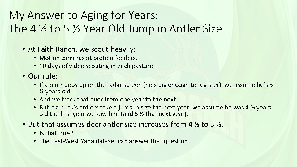 My Answer to Aging for Years: The 4 ½ to 5 ½ Year Old