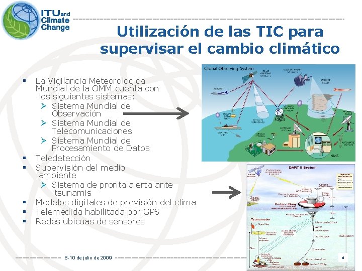 Utilización de las TIC para supervisar el cambio climático § § § La Vigilancia