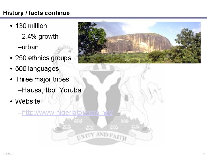 History / facts continue • 130 million – 2. 4% growth –urban • 250