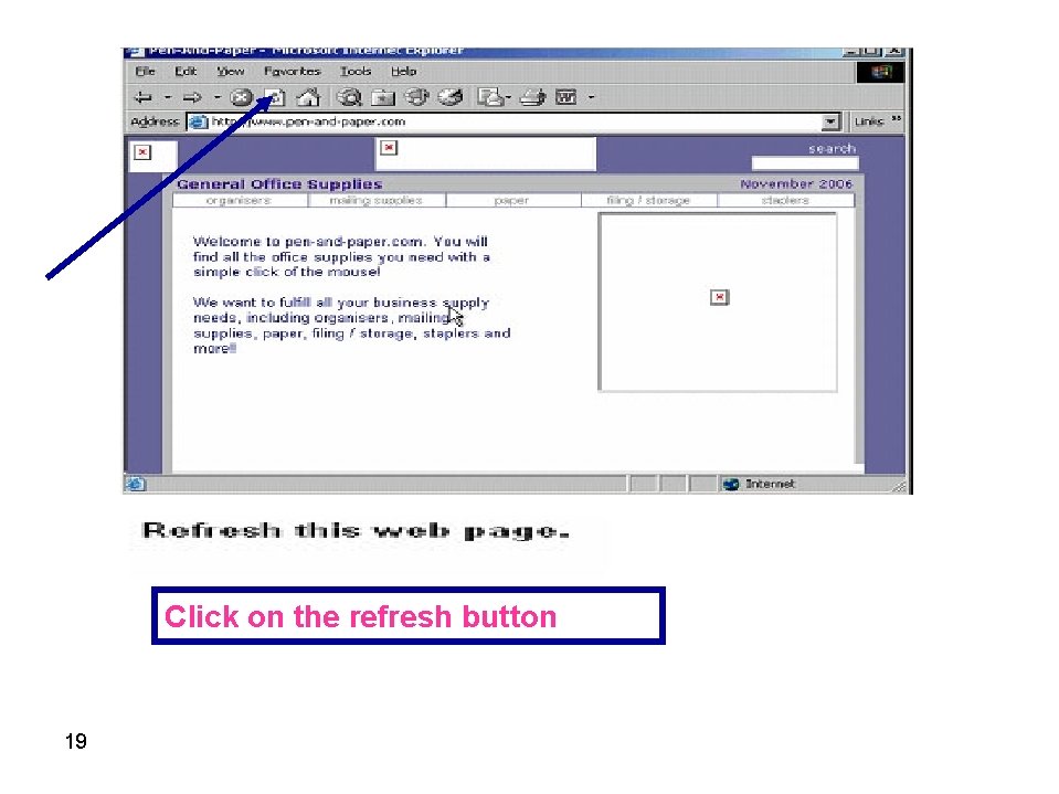 Click on the refresh button 19 
